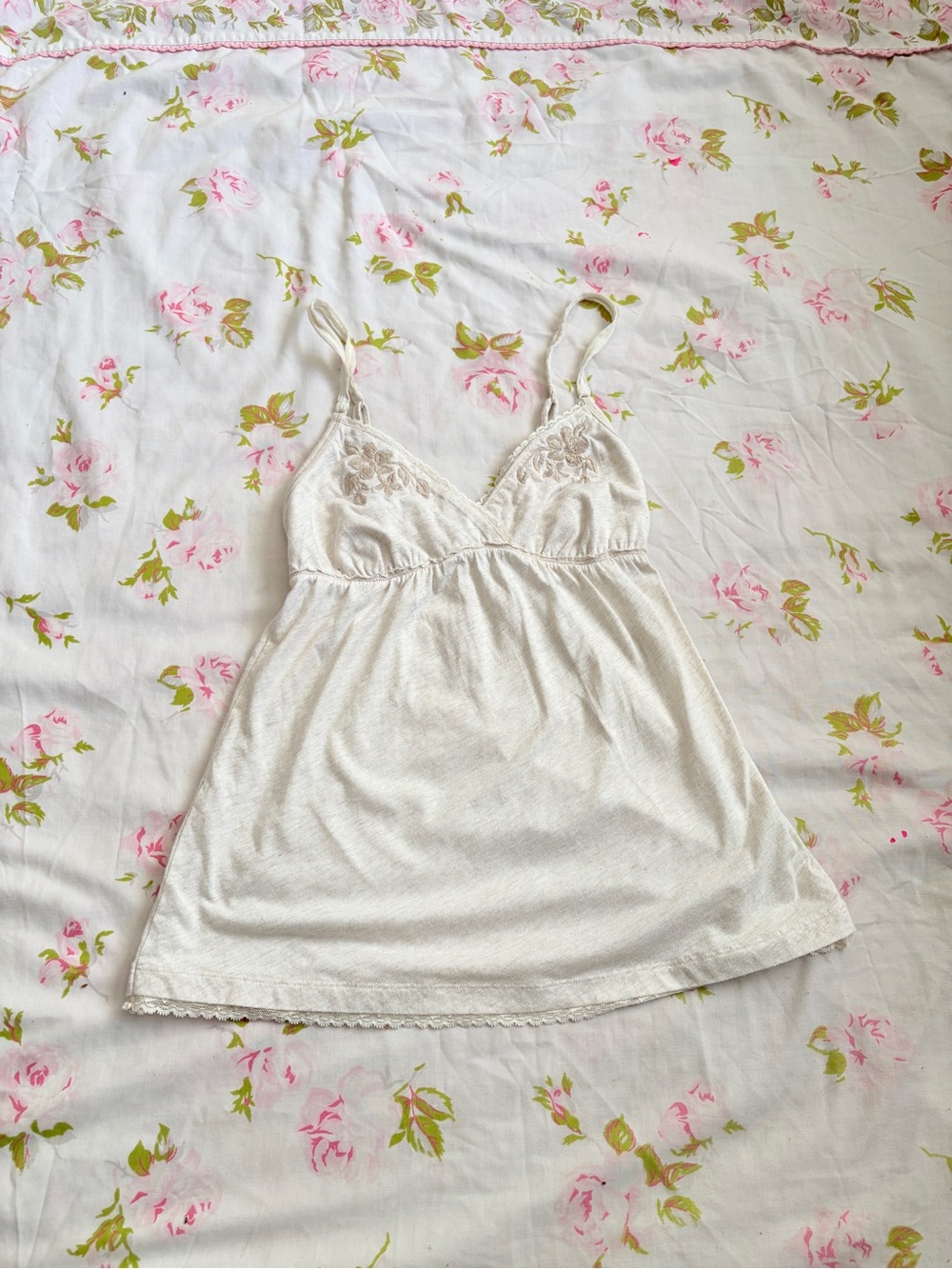 Vintage hollister Lace-Trim babydoll tank top
